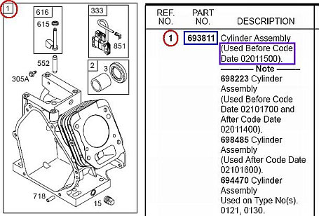 How to find engine replacement part numbers